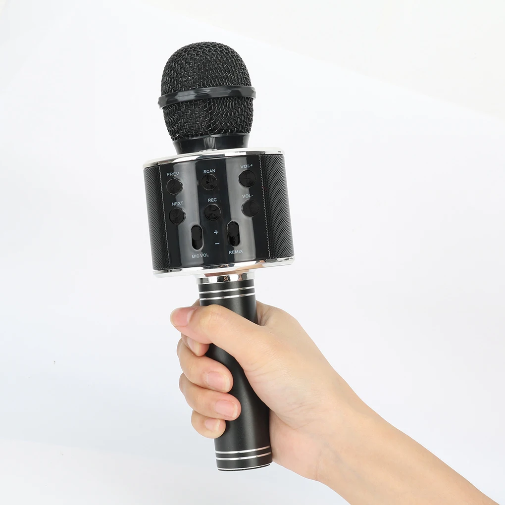 WS858 беспроводной Bluetooth пение микрофон Портативный Ручной Smartpnone динамик для дома KTV открытый вечерние studio Запись mic