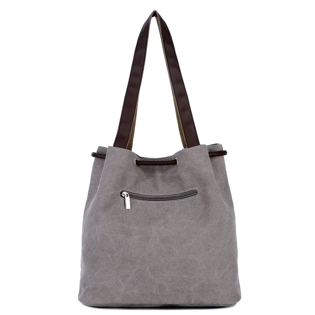 Style Canvas Handbags Women Drawstring Bucket Bag Lady Cheap Shoulder Single Shoulder Shopping Bags Floral Printed Beach Bag 820