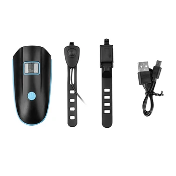 

Usb Bike Light Power Display Bicycle Headlight Led Flashlight with Horn Anti-Theft Bike Light Lamp