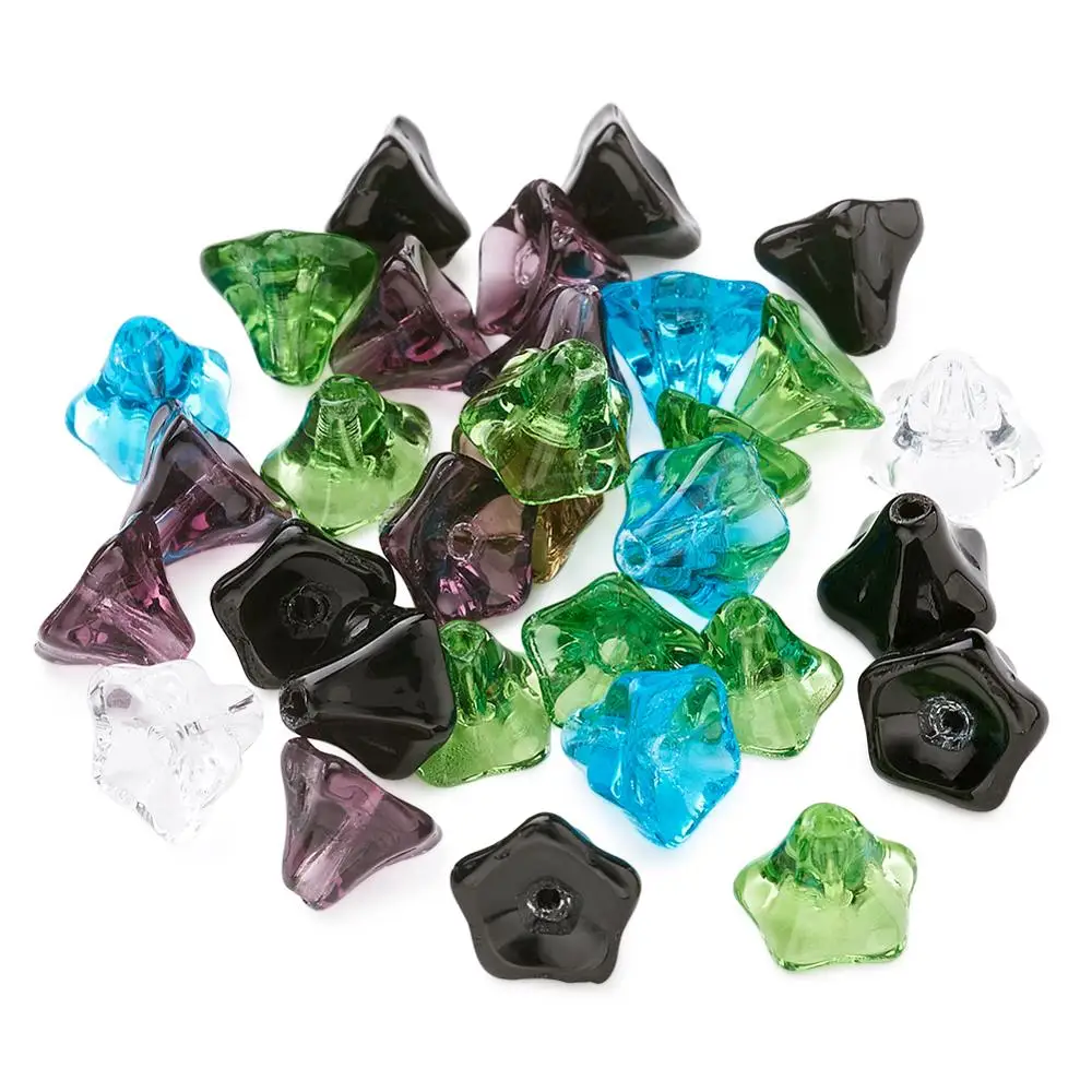 30 шт./нитка стеклянные бусины разноцветный цветочный дизайн бусинки для Модной