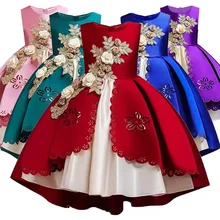 Платье с хлопковой подкладкой для маленьких девочек, платья для свадебных торжеств для девочек детское летнее платье принцессы детская одежда для девочек возраст от 2 до 10 лет