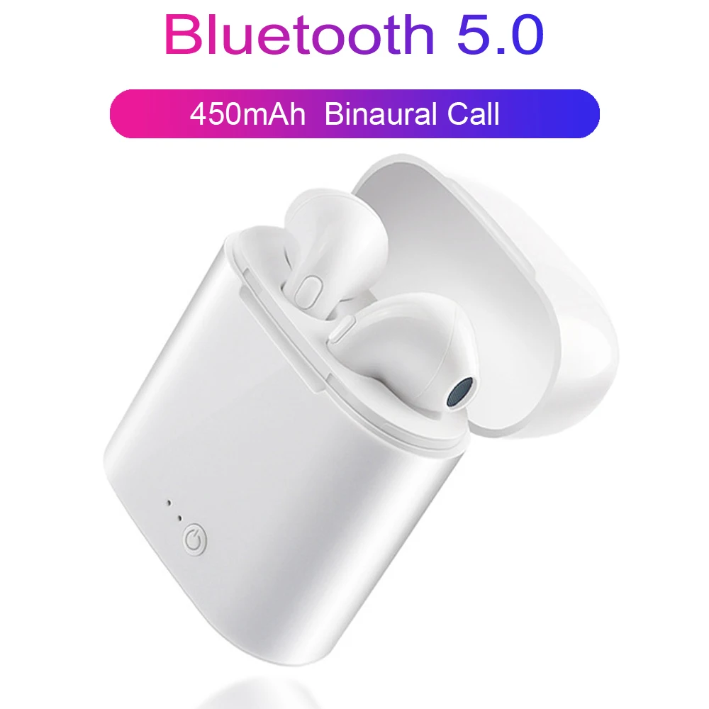 Bluetooth наушники i7s TWS беспроводные гарнитуры стерео портативные спортивные наушники с зарядным микрофоном для всех смартфонов