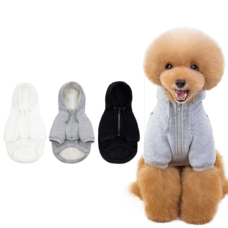 New Autumn and Winter Style Classic Warm Teddy Dog Clothes Puppy Pet Dog Clothes Solid Color Sweater Jacket Hoodies Fashion