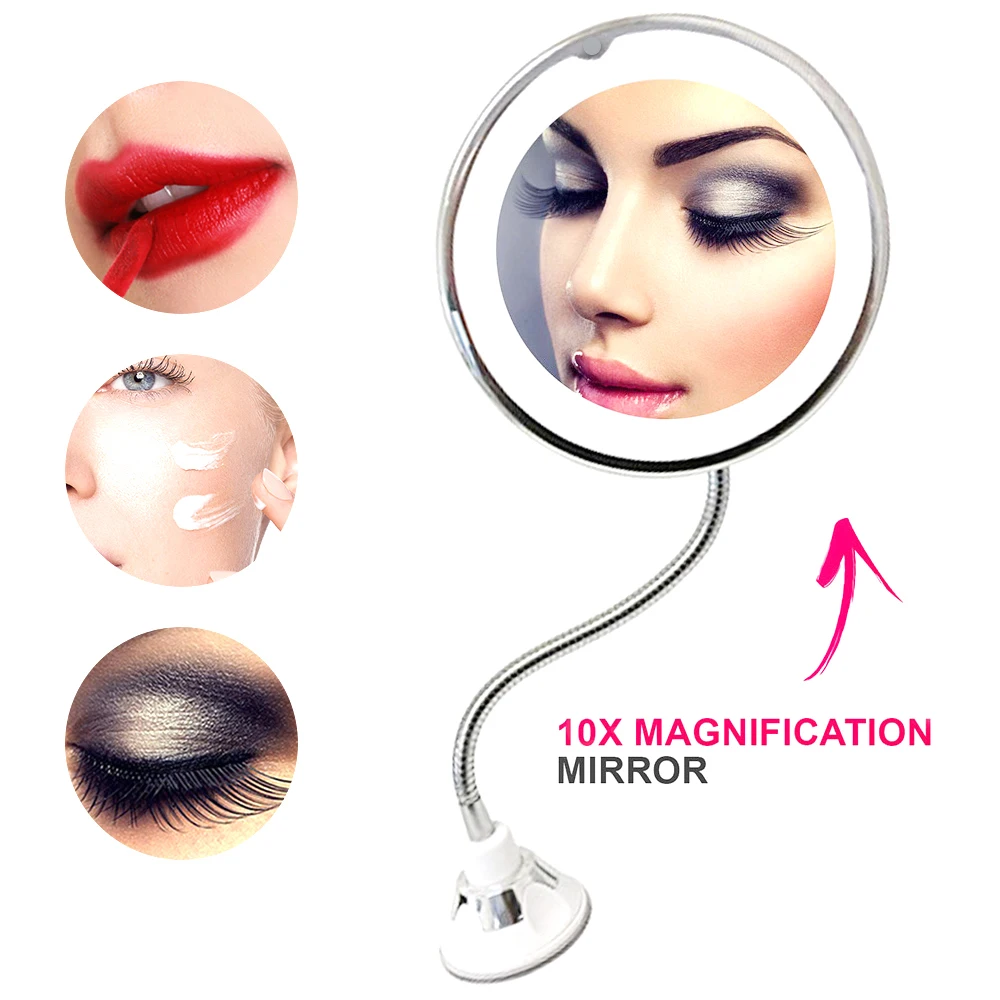 

LED Mirror Makeup Mirror with LED Light 360 Degree Rotation 10X Magnifying Folding Vanity Mirror Makeup Tools Dropshipping