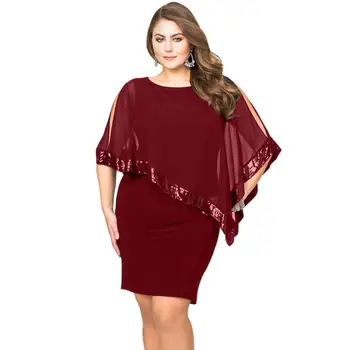 

Red Mother Dress Plus Size Women Evening Party Dress With Wrap Short Mother Of The Bride Dress Lady Gown 2020 New Style ESAN416