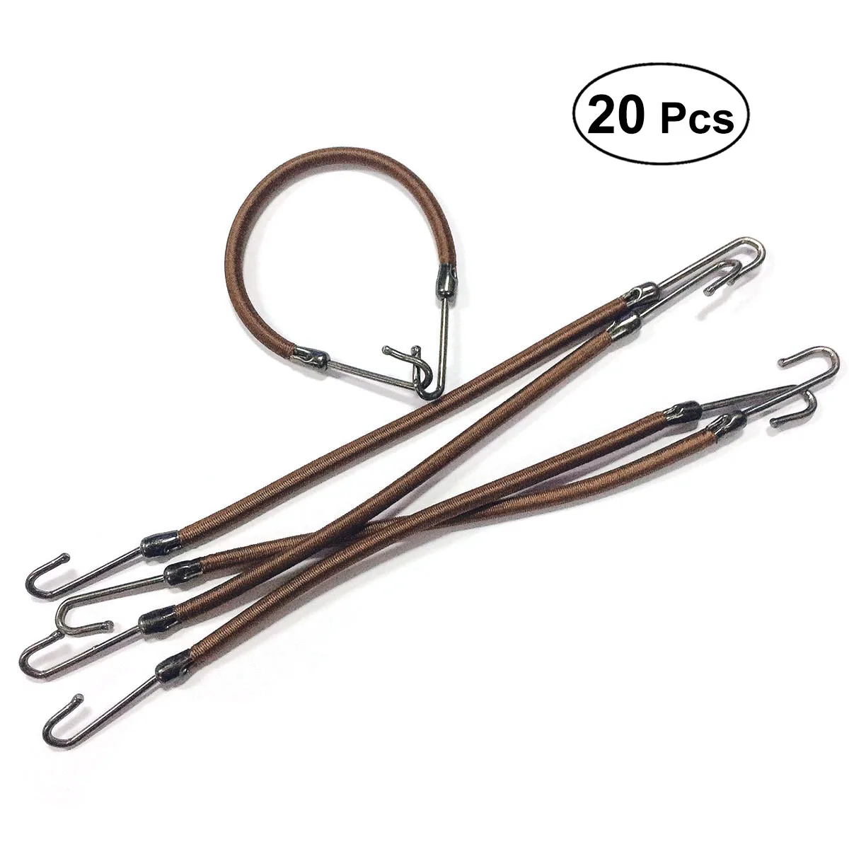

20Pcs Ponytail Hooks Headband Hair Claw Hair Clips Rubber Bands Hair Styling Hair Braid (Coffee)