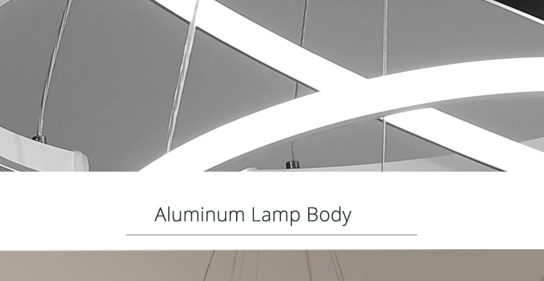 LED Chandeliers Light Modern Simple For Living Room Dining Room Circle Rings Acrylic Aluminum Body LED Ceiling Lamp Fixture
