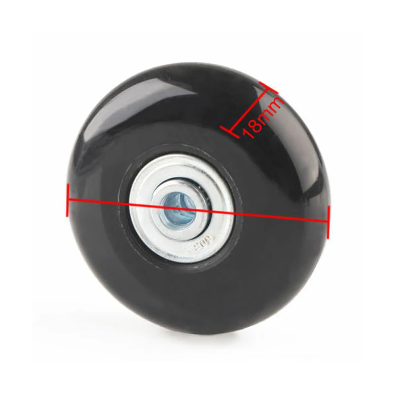 2 pces preto bagagem saco mala substituição rodas de borracha eixos reparação acessórios sem rodízios od 40mm/54mm/60mm/64mm/80mm-3