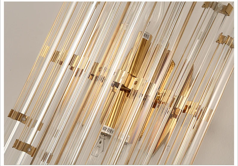 2019 fancy luxury restaurant hotel home bedside nordic glass indoor modern sconce wall lamp LED crystal wall light