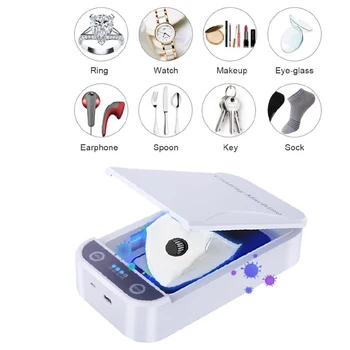 

UV Sterilizer Phone Sanitizer Box Anti Bacteria Ultraviolet Disinfection for Toothbrusst Mask Jewelry Watch Phone Charging Box