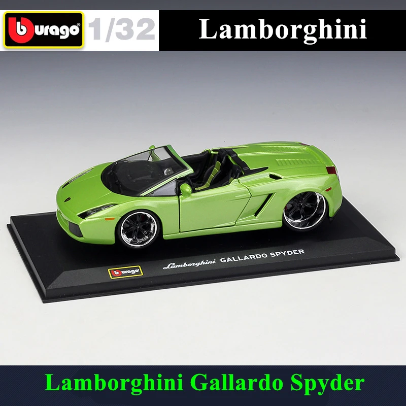 Bburago 1:32 Lamborghini Gallardo Spyde модель автомобиля из сплава плексигласа пылезащитный дисплей база посылка коллекционные подарки - Цвет: GALLARDO