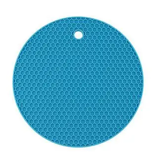 Сотовые силиконовые круглые Нескользящие термостойкие коврики подстилки подставка для горшка кухонные инструменты - Цвет: Dark Blue