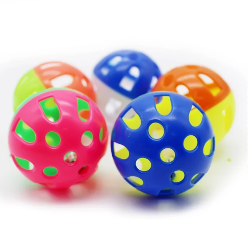 Hot!!! 3cm Diameter Plastic Bell Ball Funny Tinkle Bell Ball Toy Cat Playing Ball Cats Toys Household Pet Supplies Random Colors
