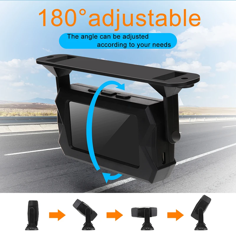 Car Wireless Tire pressure monitor 6 External TPMS Sensor 15bar Temperature Alarm System LCD USB Solar 6 wheel truck dedicated