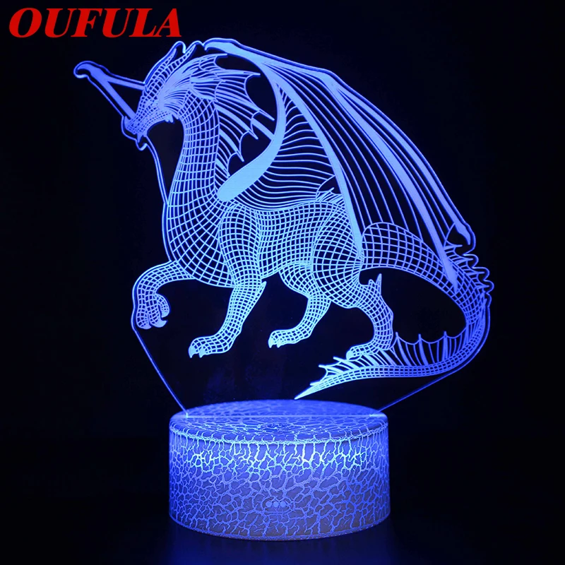 

WPD Night LED Lights Novelty 3D lamp Cute Toy Gift 7 Color Cartoon Atmosphere Lamp For Children Kids Room