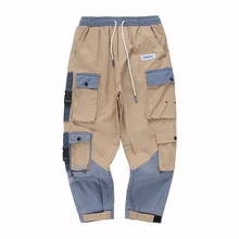 Для мужчин Уличная грузов Штаны комбинезоны в стиле «Harajuku» Для мужчин камуфляж джоггеры Штаны в стиле «хип-хоп» в Корейском стиле; брюки теплые штаны; Штаны
