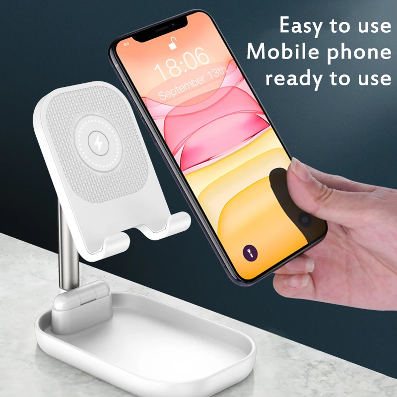 

Multipurpose mobile phone bracket 10W Folding Wireless Charging Mobile Phone Hold Bracket Extensible For iPhone Pad Huawei