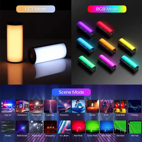 VIJIM Ulanzi i-Light 미니 RGB 튜브 라이트, 휴대용 LED 사진 스틱, 비디오 필 램프, 마그네틱 2500-9000K, 브이로그 유튜브용 2