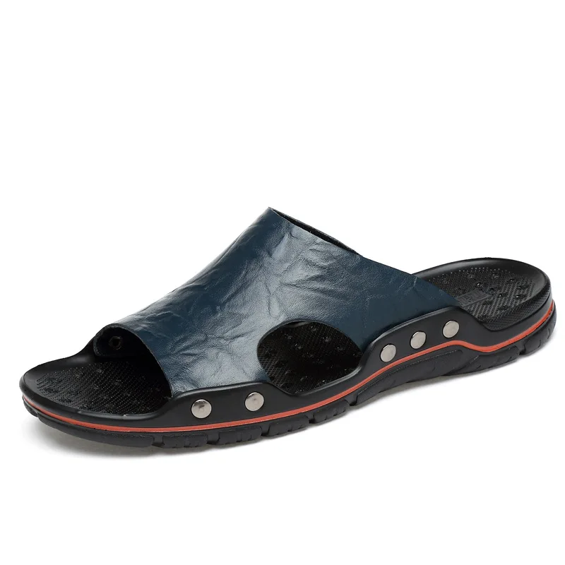

Item Number: 300 2017 Summer New Style MEN'S Slippers Genuine Leather Soft-Sole Slippers Outdoor Casual Open Toe Men's