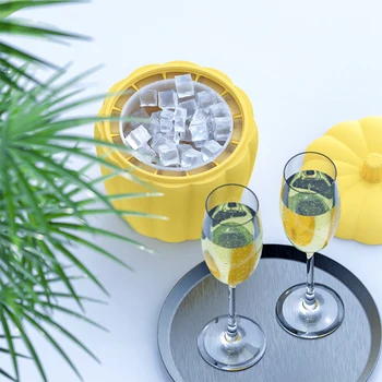 

HOT SALES!!! 2-in-1 Summer Outdoor Pumpkin Ice Cube Maker Mold Bucket Beer Cooler with Lid ice bucket pumpkin shape Bar tools