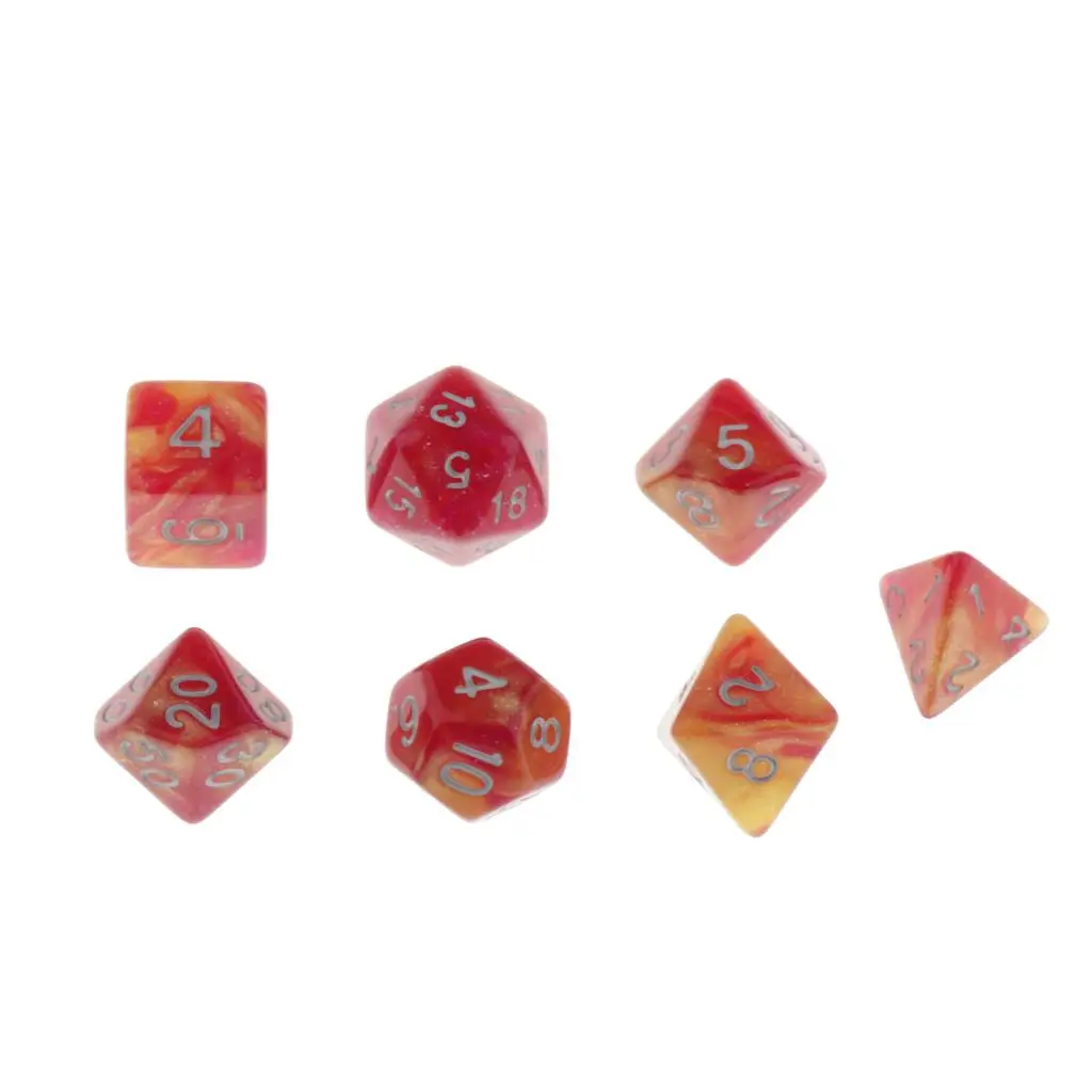  7 Die Polyhedral Dice Dungeons & Dragon D4-D20 D12 Dices Board Game Accessories DND Role Playing Game Dice Set