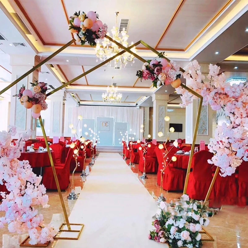 Background Wedding Props Iron Art pentagonal Frame Outdoor Flower Arrangement Shape Diamond Arches | Дом и сад