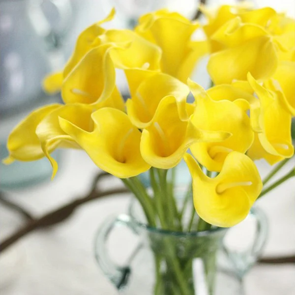 Дропшиппинг искусственный цветок поддельные Калла лилии украшения яркие для свадьбы дома вечерние P666 - Цвет: yellow