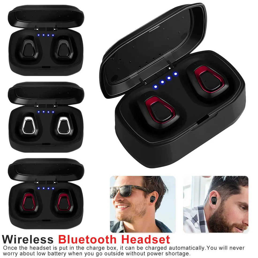 

A7 TWS Wireless Bluetooth Headset Stereo Sport Bluetooth Handsfree Earphone With Charging Box For iphone Android