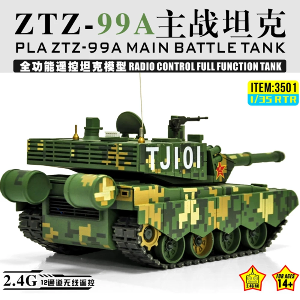 HOOBEN China 1/35 Q Type ZTZ-99A A2 MBT Main Battle Military Battle Tank RTR Finished And Painted Ready To Run D3501F