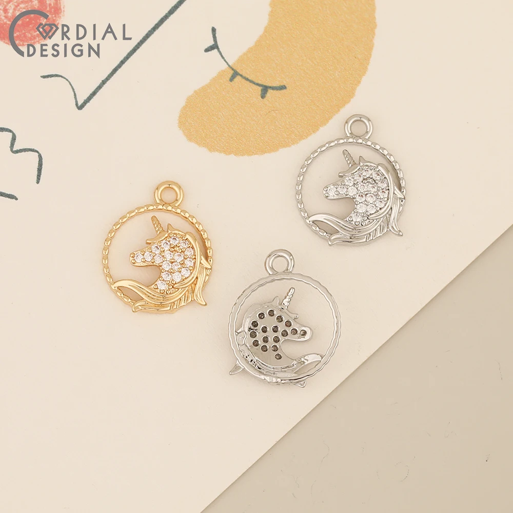 Cordial Design 50Pcs 14*18MM Jewelry Accessories/DIY Charms/Animal Shape/CZ Pendant/Hand Made/Jewelry Findings & Components - cordial