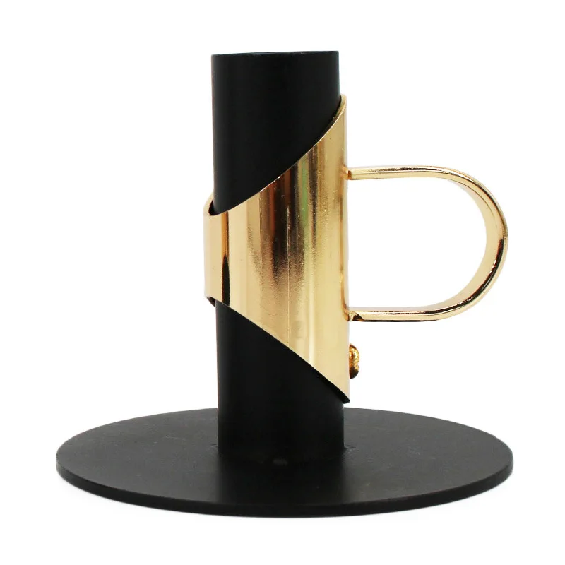 European iron candlestick black and white restaurant candle base retro metal Candlestick Holder candle holders