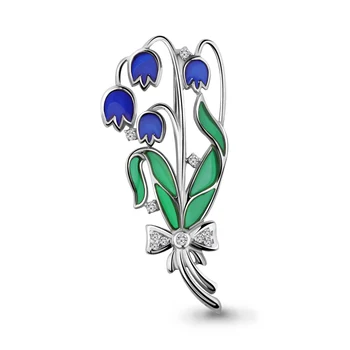 

Brooch AQUAMARINE with cubic, silver 925