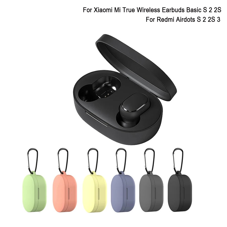 Силиконовый защитный чехол для Redmi Airdots 2 3 S Xiaomi Mi True Wireless Earbuds Basic Box с крючком |
