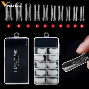 

Clear Fake Tips 100pcs For Poly Gel Extend Nail Builder Gel Nail Art Artificial Acrylic Gel Nail Tip gel nails nail art forms