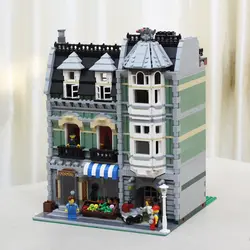 В наличии 15008 2462 шт. городская серия зеленая Бакалея модель строительные блоки кирпичи детские игрушки подарки совместимы с городским