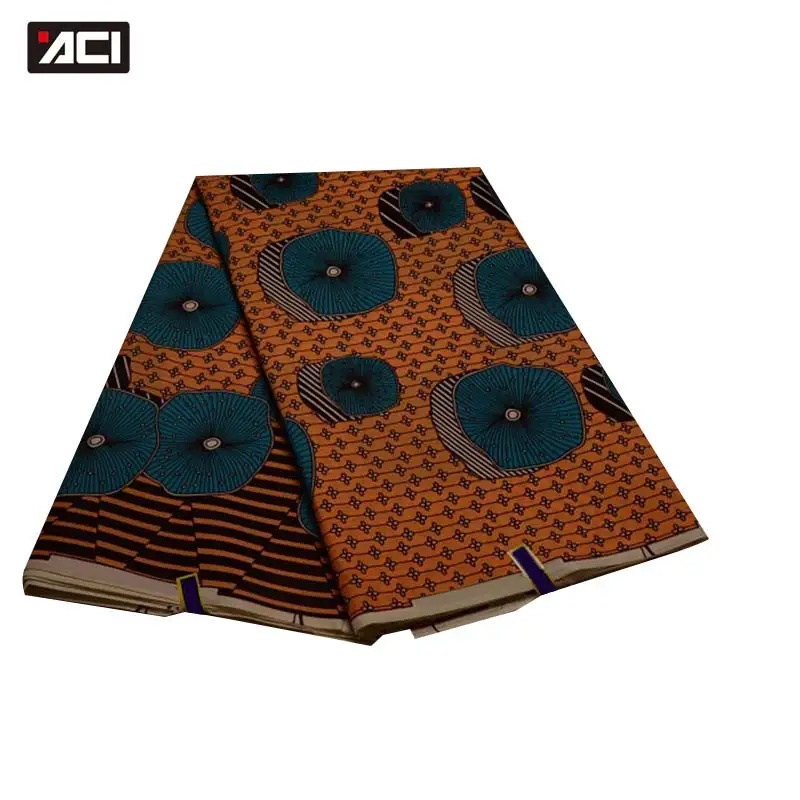 

ACI 6 Yards African Ankara Fabrics Veritable Wax Tissu Africain Batik Fabric Polyester Pongee African Wax Prints Fabric For Lady