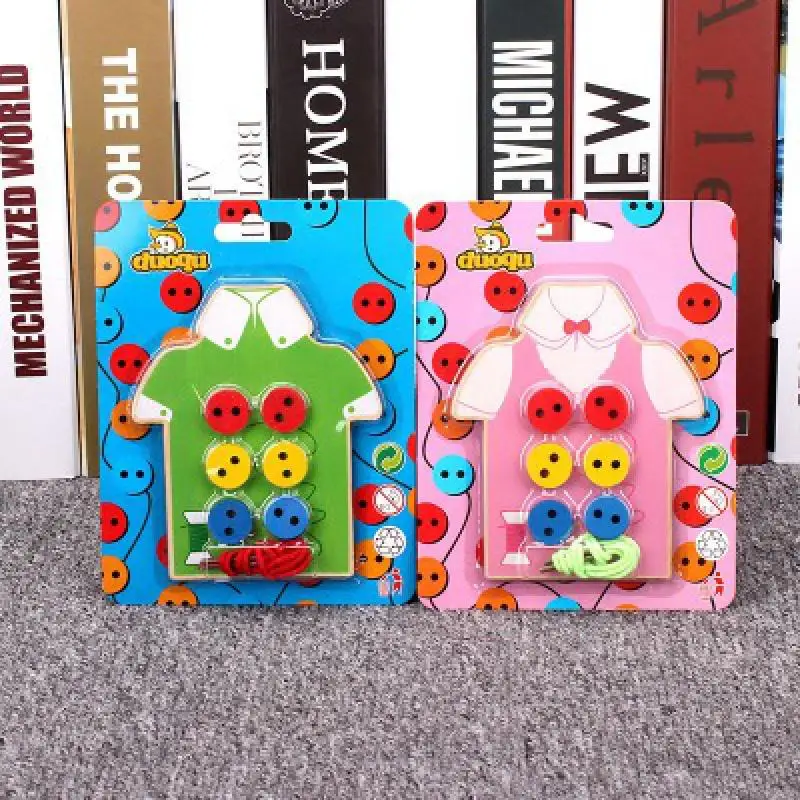 

Children's Educational Manual Threading Board Child Sewing Buttons Game Crafts DIY Beads Toys Preschool Early Education Toys