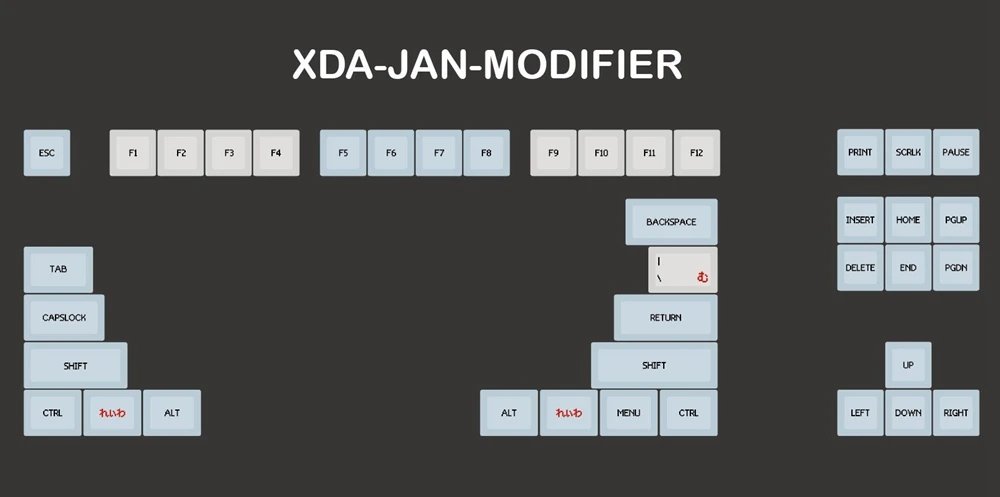 Kprepical японский пиксельный корень Япония Черный Красный шрифт язык xda профиль краситель Sub Keycap PBT для gh60 xd60 xd84 tada68 87 104 - Цвет: XDA JanP Mod x1