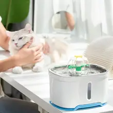 Автоматический Электрический фонтан для питья домашних животных с 2 цветочными головками для кошек и собак, светодиодный диспенсер для питьевой воды для домашних животных, Емкость л