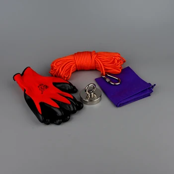 

200Kg Strong Magnet Powerful N52 Neodymium Permanent Magnets Magnet Fishing Magnet with 10m Rope Magnetic Material Base