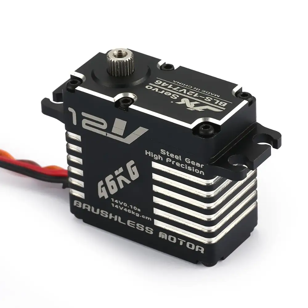 

JX Servo BLS-12V7146 12V HV Steel Gear Full CNC Aluminium Shell Coreless waterproof Servo for helicopter