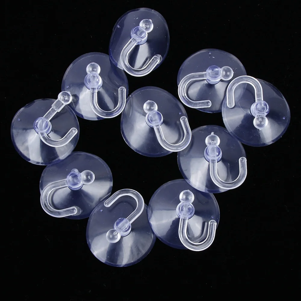 

10pcs Suction Cups Suckers Glass Window Wall Hooks Hanger Kitchen Bathroom Strong Suction Cup No Trace Home Accessories Supplies