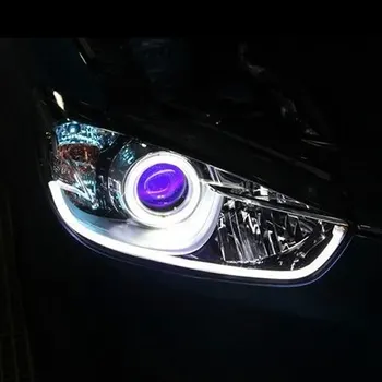 

Headlight assembly for mazda cx-5 LED angel eye turn signal Bi-lens HID bulbs with 65W Ballast, left and right