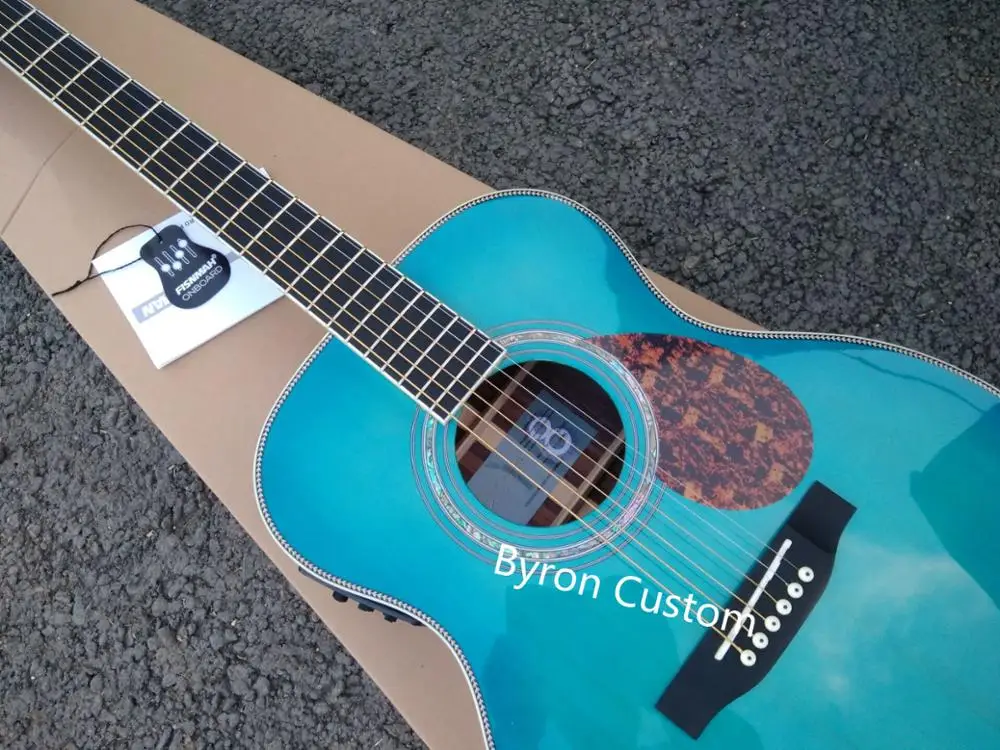 OM blues Акустическая классическая гитара из цельного дерева OM на заказ Byron Глянец отделка акустическая электрогитара
