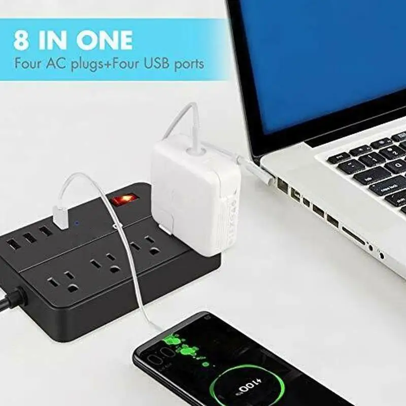 4 порта USB розетка зарядное устройство удлинитель блок питания Зарядка полосы вилка США для розеток 1250 Вт удлинительные порты розетка мощность 10A D9B4