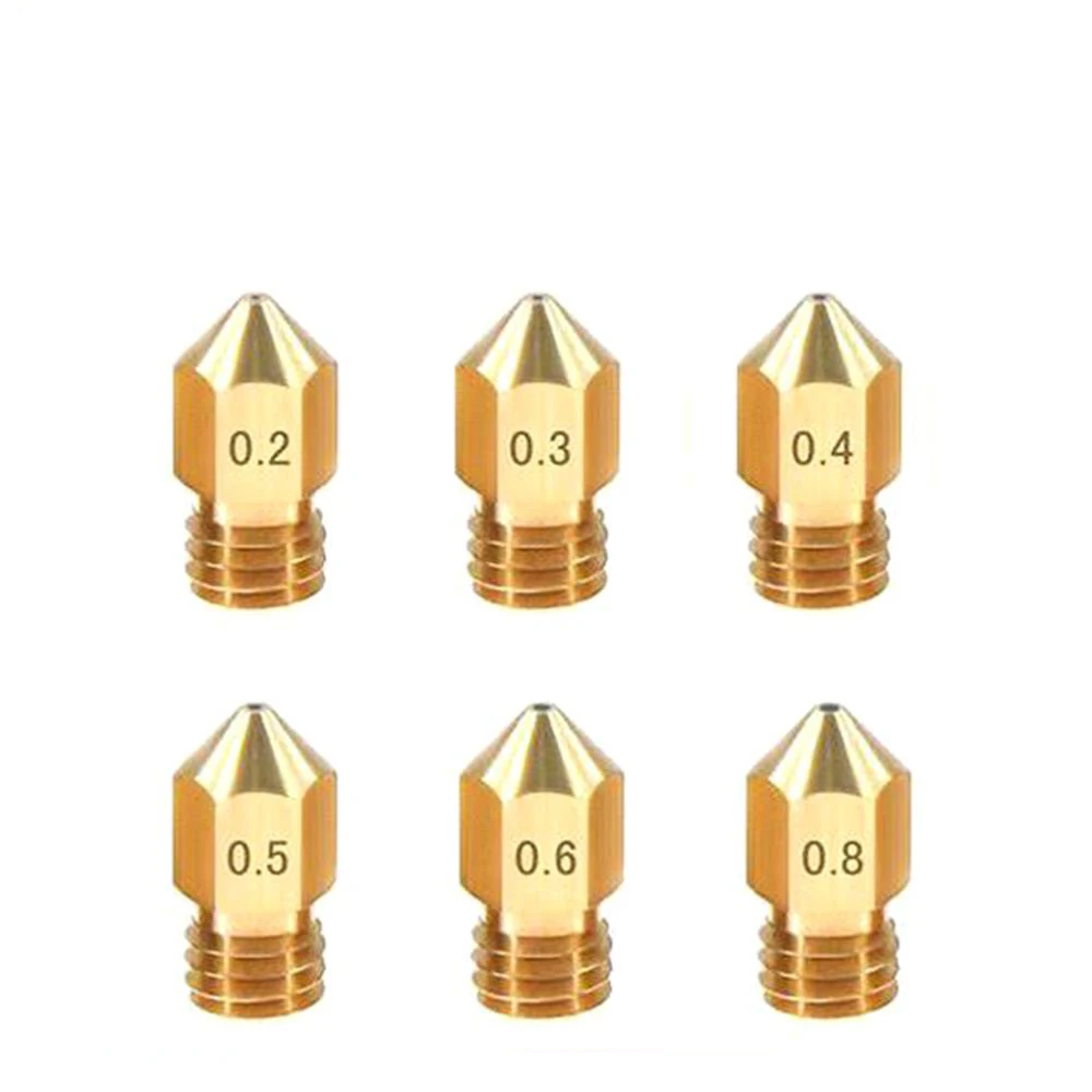 MK7 MK8 Nozzle 0.4mm 0.3mm 0.2mm 0.5mm Copper 3D Printers Parts Extruder Threaded 1.75mm 3.0mm Filament Head Brass Nozzles Part