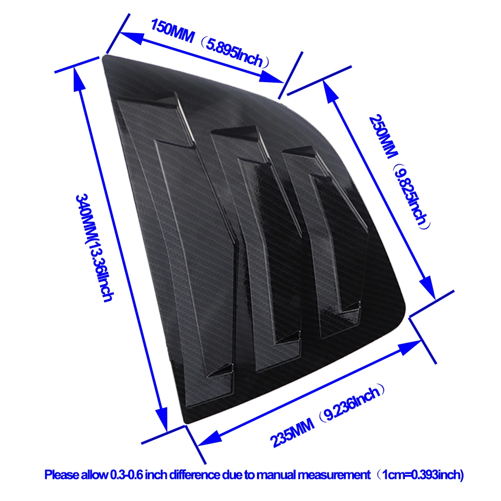2 pcs/set Rear Quarter Window Louvers Spoiler Panel For Honda Fit Jazz Hatchback 2014-Panel Decoration Bonnet Vent Sticker car side window louver,car side vent sticker