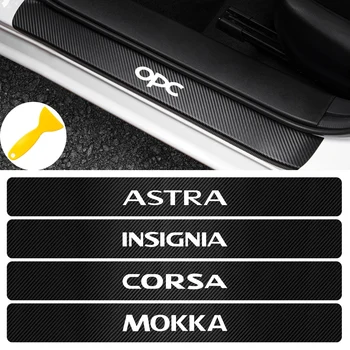 

4PCS Car Door Waterproof Carbon Sill Plate Stickers For Opel Astra H G Corsa Insignia Astra Antara Meriva Zafira Accessories