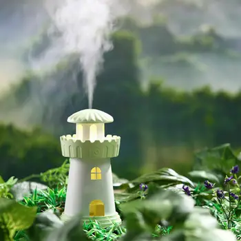 

Fashion Creative Lighthouse Dreamlike Night Mini USB Ultrasonic Household Office Desk Air Purifier Humidifier