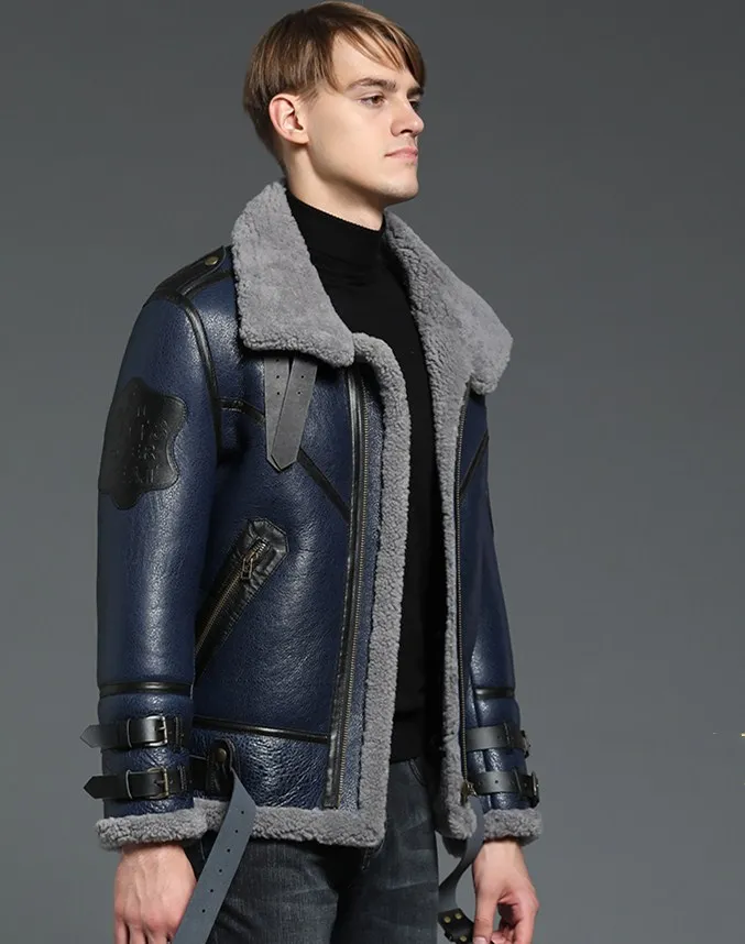 Натуральная кожа, мужское пальто из настоящей овчины, Мужское пальто, пальто из натурального овечьего меха для мужчин, высокое качество, модное зимнее пальто локомотив